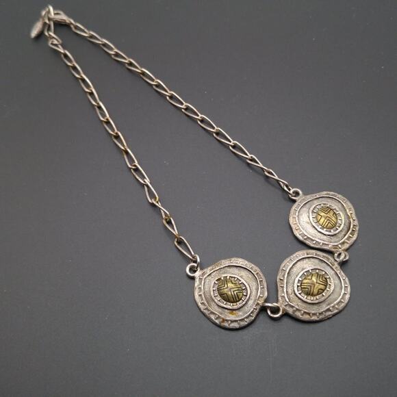 Rustic Chico's Medallion Necklace, Distressed Vintage, 18 Inches - Picture 6 of 8